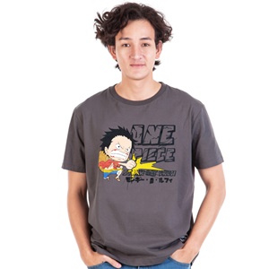 DOP-694-GY-S เสื้อวันพีซ ลาย SD LUFFY เทา DOP-694-GY-S เสื้อวันพีซ ลาย SD LUFFY เทา