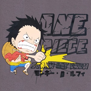 DOP-694-GY-S เสื้อวันพีซ ลาย SD LUFFY เทา 1 DOP-694-GY-S เสื้อวันพีซ ลาย SD LUFFY เทา 1