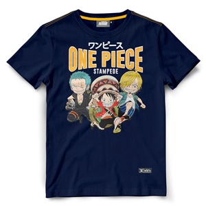 DOP-1121-NV-XXL เสื้อยืดวันพีซ ลาย Stampede Luffy, Zoro, Sanji สีกรม DOP-1121-NV-XXL เสื้อยืดวันพีซ ลาย Stampede Luffy, Zoro, Sanji สีกรม