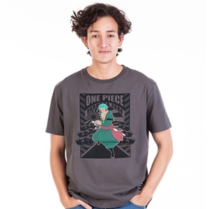 DOP-624-GY-S เสื้อยืดวันพีซ ลาย ZORO สีเทา DOP-624-GY-S เสื้อยืดวันพีซ ลาย ZORO สีเทา